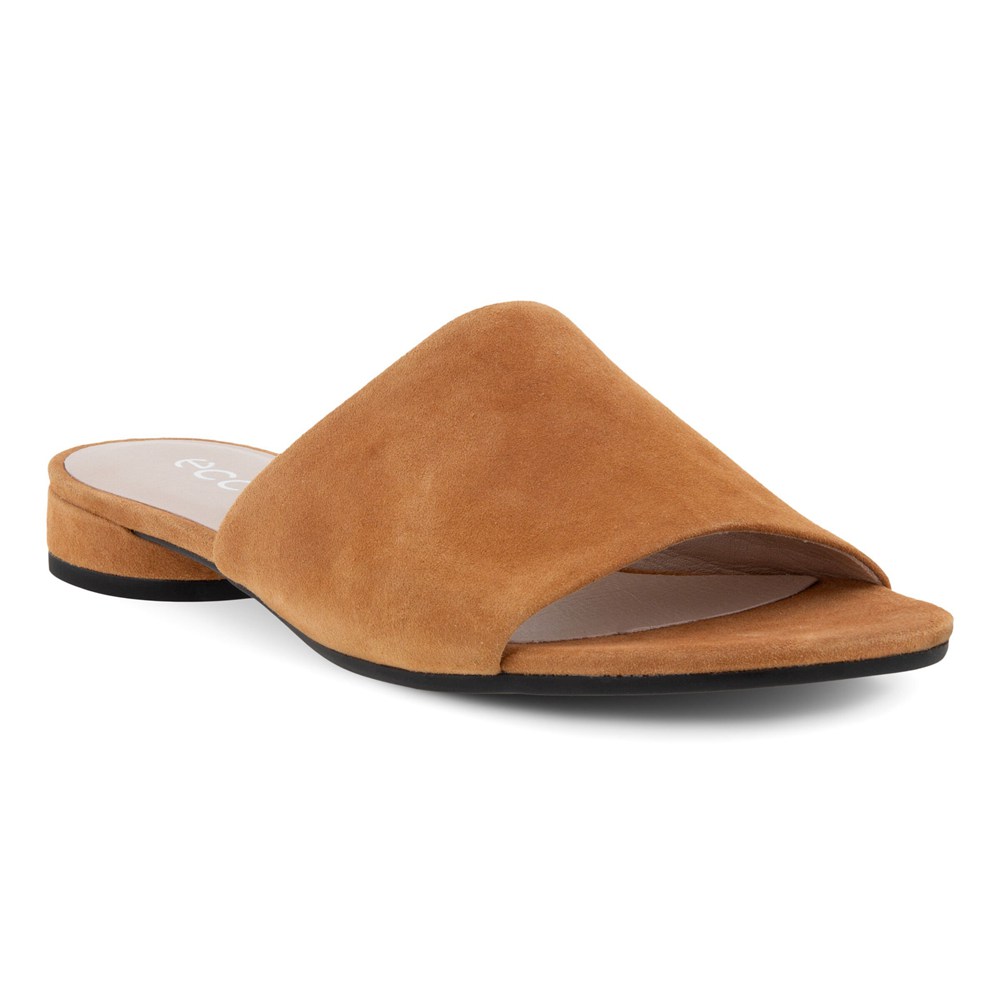 Womens Slides - ECCO Flat Sandals Ii - Brown - 6142YRTHD